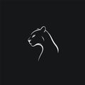 Sleek black panther illustration, noble animal profile against dark background