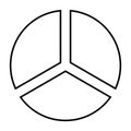 Sleek Black Pie Chart, Segment Pattern in Simple Outline