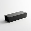 Sleek Black Rectangular Box Object on a White Background container Royalty Free Stock Photo