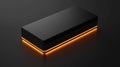 Sleek Black Rectangular Box with Orange Glow on Dark Surface in Studio Lighting Royalty Free Stock Photo