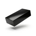 A sleek black rectangular box is shown against a white background. The box has a glossy finish, Royalty Free Stock Photo