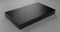 Sleek Black Rectangular Box with a Smooth Matte Surface on a Subtle Gray Background Keywords: box, black Royalty Free Stock Photo