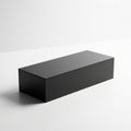Sleek Black Rectangular Box on White Background image photo Royalty Free Stock Photo