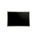 Sleek Black Rectangular Electronic Display Screen on White Background Royalty Free Stock Photo