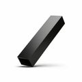 Sleek Black Rectangular Prism Object on White Background with Shadow shape Royalty Free Stock Photo