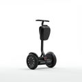 A sleek, black self-balancing scooter with two large wheels and a vertical handlebar Royalty Free Stock Photo