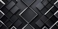 A sleek black and silver geometric pattern with clean lines and diamond shapes, creating a