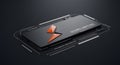 Futuristic Tech Device with Orange Lightning Symbol and Digital UI Royalty Free Stock Photo
