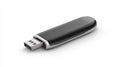 Sleek Black USB Drive on a Clean White Background in High Resolution Royalty Free Stock Photo