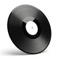 A sleek black vinyl record resting on a reflective surface Royalty Free Stock Photo