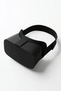 Sleek Black Virtual Reality Headset on White Background Showcasing Modern Technology Royalty Free Stock Photo