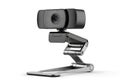 Modern black webcam with adjustable flexible stand for computer video communication Royalty Free Stock Photo