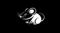 This sleek black-and-white vector logo of a mouse symbolizes elegance, simplicity, and high-end quality. Generative AI Royalty Free Stock Photo