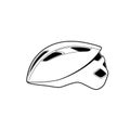 Sleek Black and White Vector of a Modern Bicycle Helmet Royalty Free Stock Photo