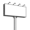 Modern outdoor advertising billboard with spotlights attached for high visibility campaigns Royalty Free Stock Photo