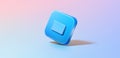 A sleek blue delete vector action icon floating on a high-contrast