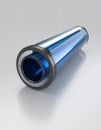 Sleek Blue Metallic Industrial Cylinder Component Royalty Free Stock Photo