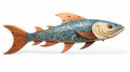 Sleek Carved Wood Fish: Anamorphic Art With Meticulous Linework