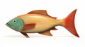 Sleek Carved Wood Fish: Maya 3d Digital Illustration Royalty Free Stock Photo