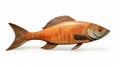 Sleek Carved Wood Fish: Maya 3d Digital Illustration