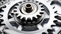 Sleek Chrome Cogwheel: A Symbol of Competitive Edge