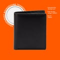 Black Leather Wallet Isolated on Transparent Background Royalty Free Stock Photo