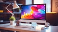 sleek computer monitor on desk