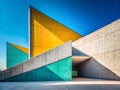 Sleek Concrete Geometry A Modern Minimalist Architecture Facade Detail Unveiling Precision and Simplicity