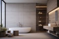 Sleek Contemporary minimalist bathroom light. Generate Ai Royalty Free Stock Photo