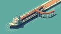 A sleek conveyor belt system carrying the grain from one area of the port to another efficiently moving it onto ships