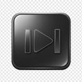 Sleek 3D Black Skip Forward Media Control Icon with Transparent Background Royalty Free Stock Photo