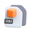 A sleek 3d illustration of obj files for 3d modeling workflow Royalty Free Stock Photo