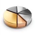 Metallic Pie Chart Royalty Free Stock Photo