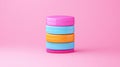 A sleek 3D render icon representing a vibrant database, merging modern design with playful textures for a fresh look