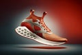 Sleek 3D rendering of contemporary athletic footwear, Generative Ai