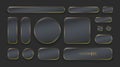 Sleek dark UI elements with golden borders, a versatile set for modern web and app design. Royalty Free Stock Photo