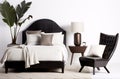 Sleek Dark Wood Bedroom Furniture and Decor