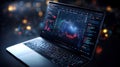Sleek dashboard visualizing embedded finance with dynamic data analytics in a futuristic setting Royalty Free Stock Photo