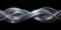 Silver Streamlines Drawn with a Brush on a Black Background Royalty Free Stock Photo