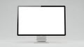 Sleek desktop computer monitor with blank white screen mockup Royalty Free Stock Photo