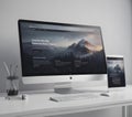 Sleek devices displaying responsive website design, various screen sizes , coding, multiple screens, interface Royalty Free Stock Photo