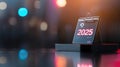 2025 Calendar highlights tax deadlines and coin values. Digital Calendar Displaying New Year 2025 Concept Image