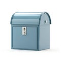 Glossy Blue D Mailbox on White Background Royalty Free Stock Photo