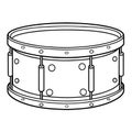 Sleek drum outline icon in vector format for music-themed designs