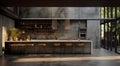 Sleek Dual-Bar Modern Kitchen Interior Royalty Free Stock Photo