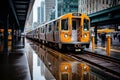 Sleek, efficient, and environmentally friendly modern subway train in smooth and dynamic motion