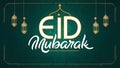 Sleek Eid Mubarak typography highlights modern Eid celebration poster