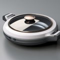 Sleek Electric Skillet With Luminous 3d Metal Cover