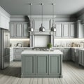 Sleek elegance: contemporary light grey kitchen with luxe finishes