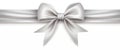 Sleek Elegance: Silver Ribbon and Bow Isolated on White Background. Generative ai